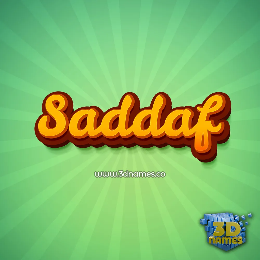 saddaf in Green Rays style - 3D name wallpaper