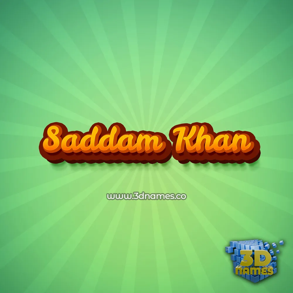 saddam khan in Green Rays style - 3D name wallpaper