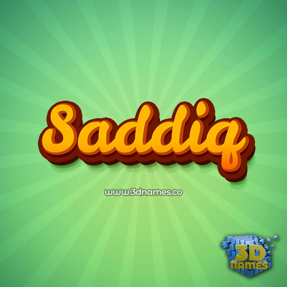 saddiq in Green Rays style - 3D name wallpaper