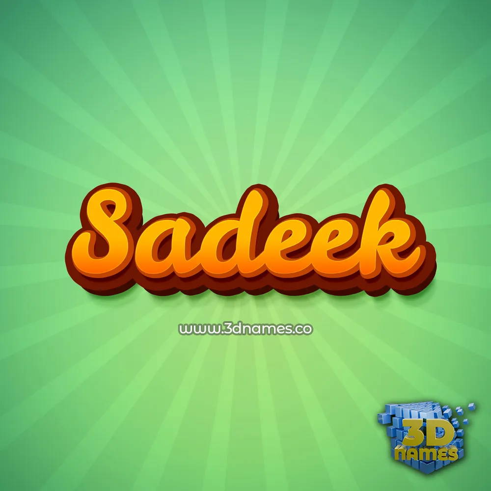sadeek in Green Rays style - 3D name wallpaper