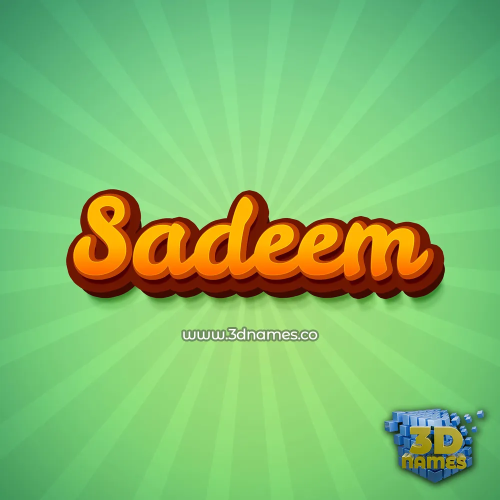 sadeem in Green Rays style - 3D name wallpaper