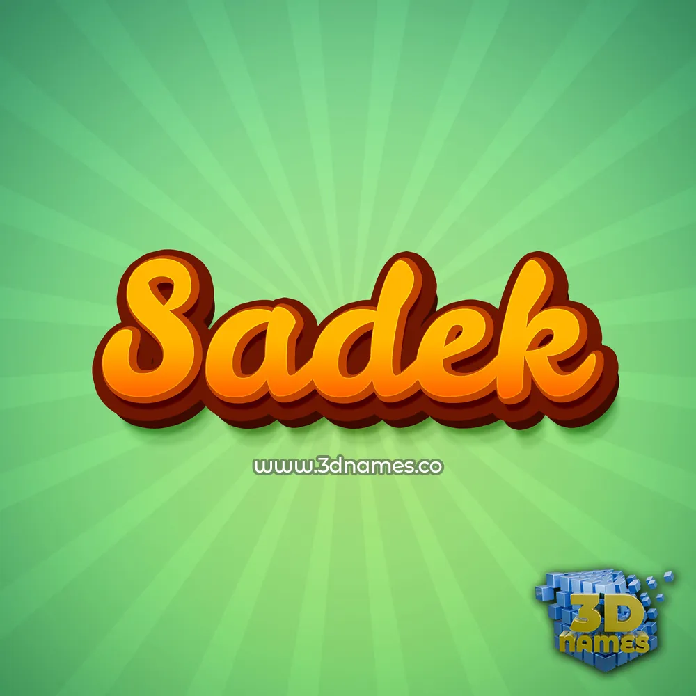 sadek in Green Rays style - 3D name wallpaper