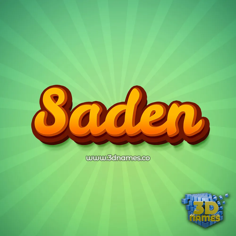 saden in Green Rays style - 3D name wallpaper