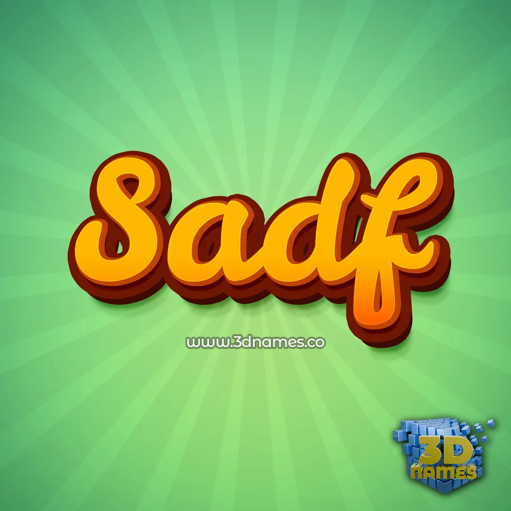 sadf in Green Rays style - 3D name wallpaper