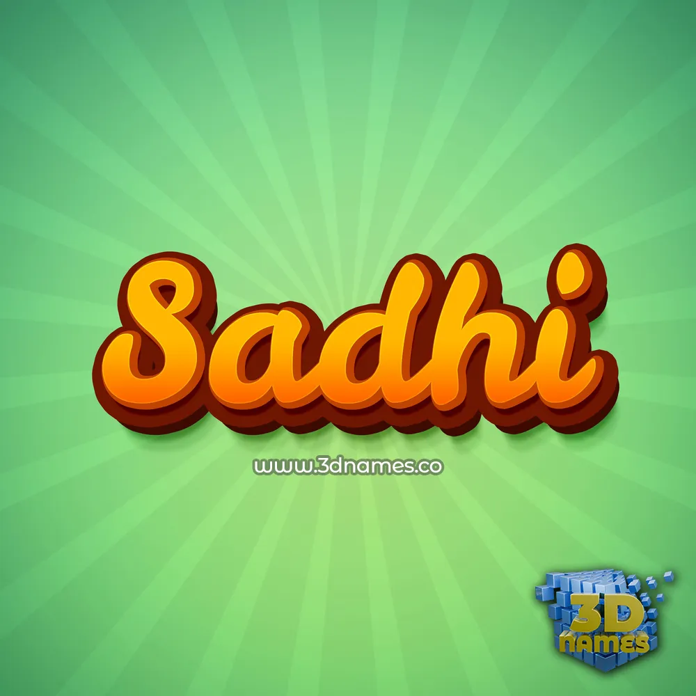 sadhi in Green Rays style - 3D name wallpaper