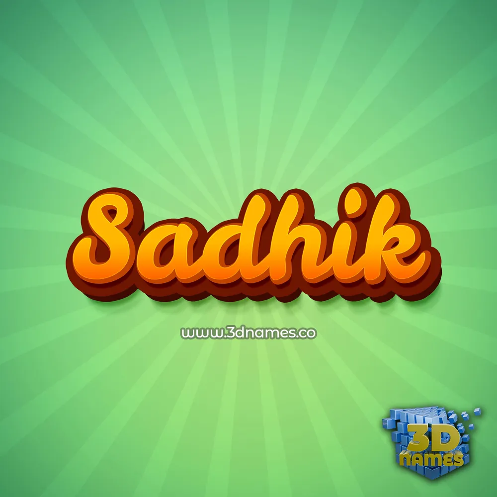 sadhik in Green Rays style - 3D name wallpaper