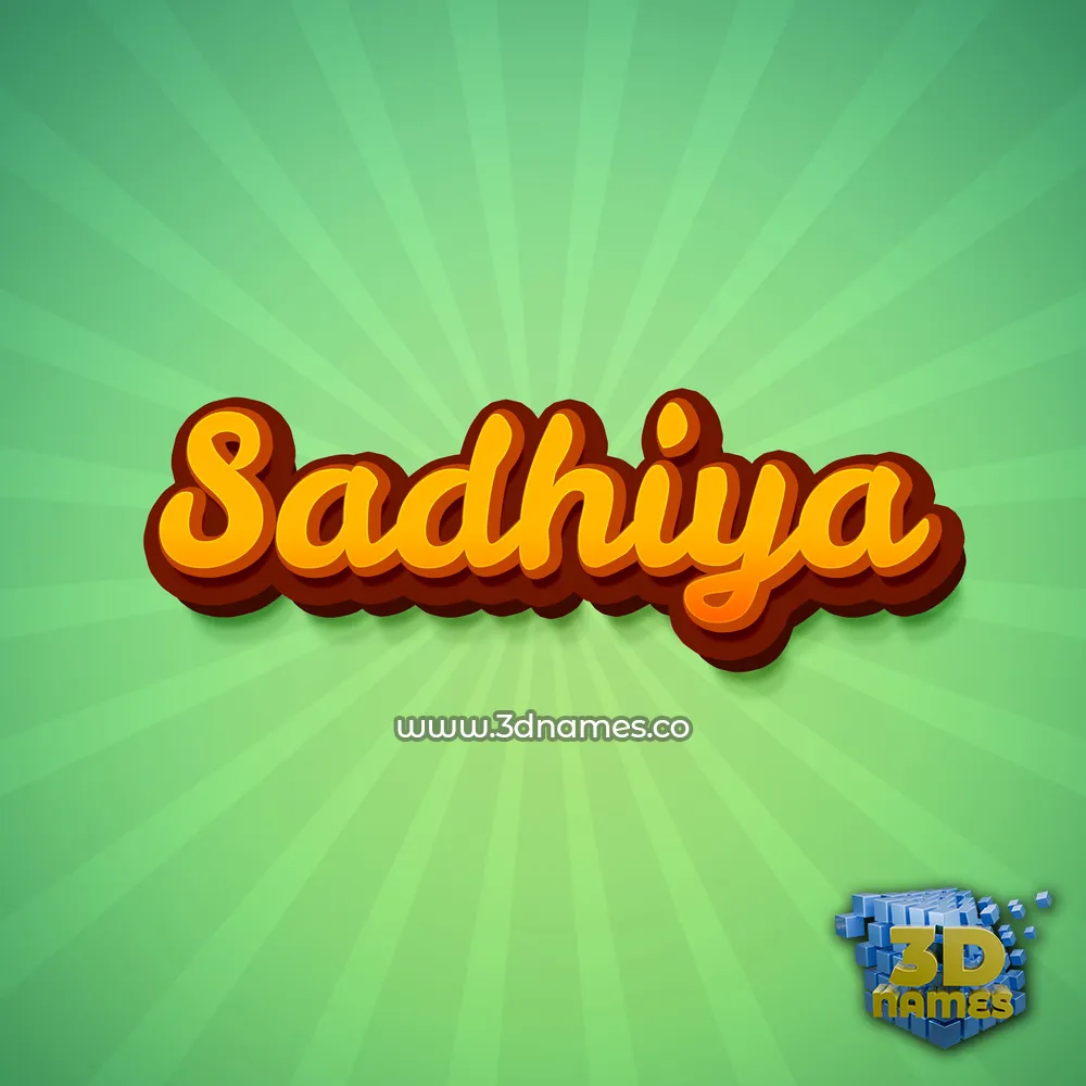 sadhiya in Green Rays style - 3D name wallpaper