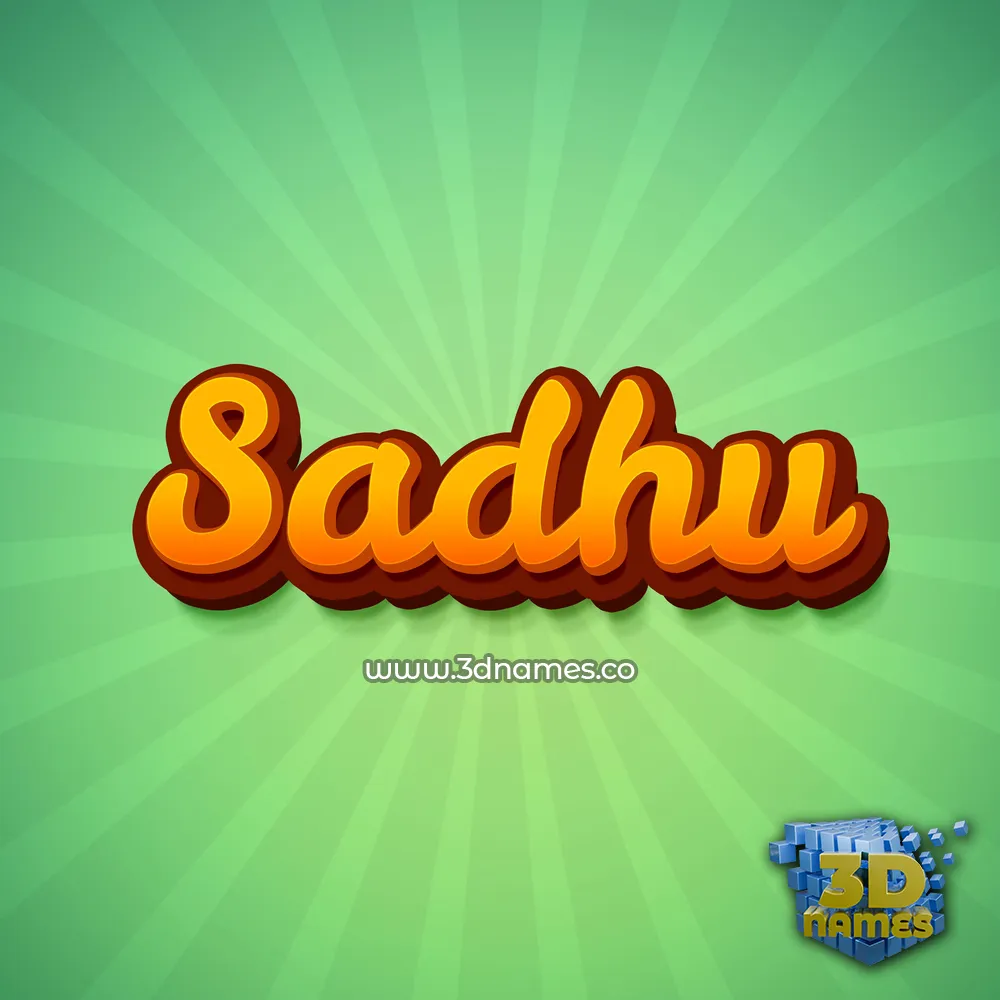 sadhu in Green Rays style - 3D name wallpaper