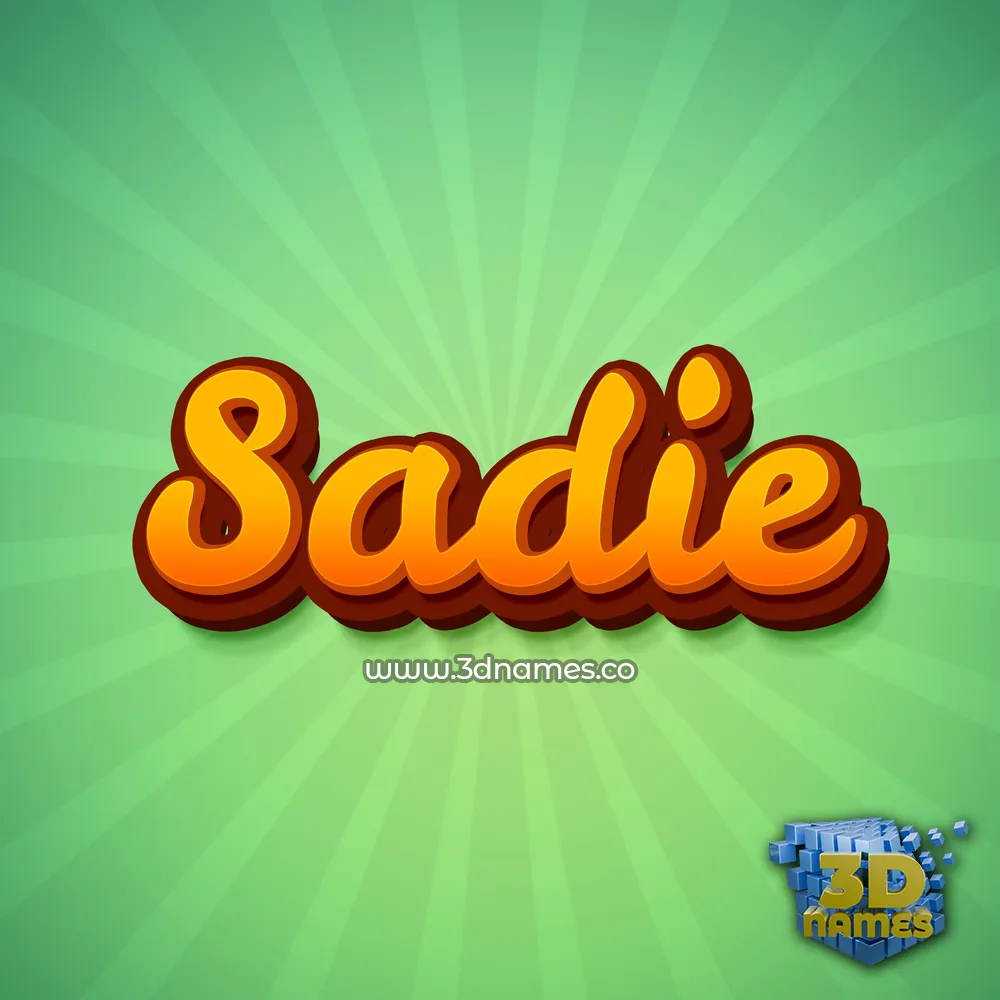 sadie in Green Rays style - 3D name wallpaper