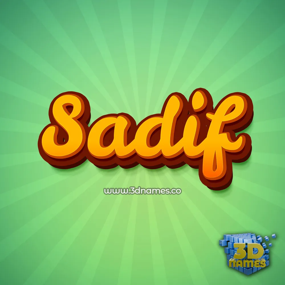 sadif in Green Rays style - 3D name wallpaper