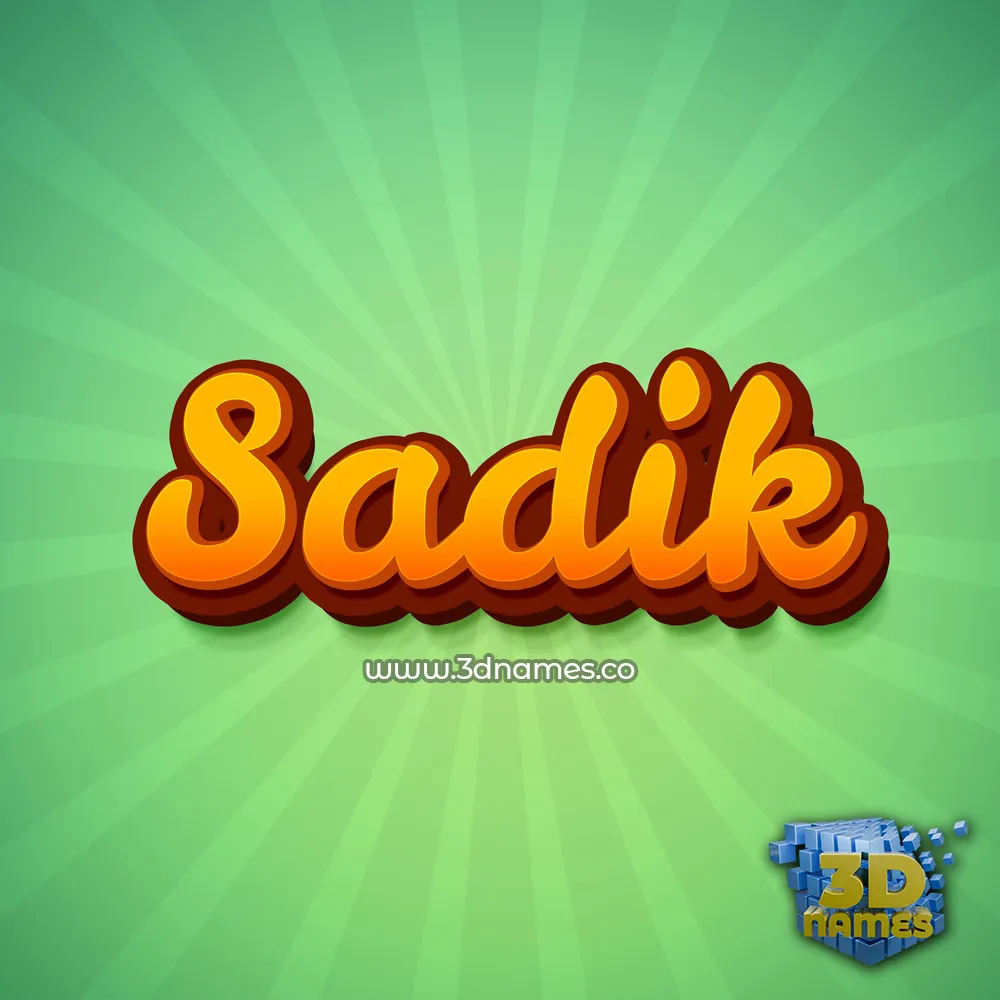 sadik in Green Rays style - 3D name wallpaper
