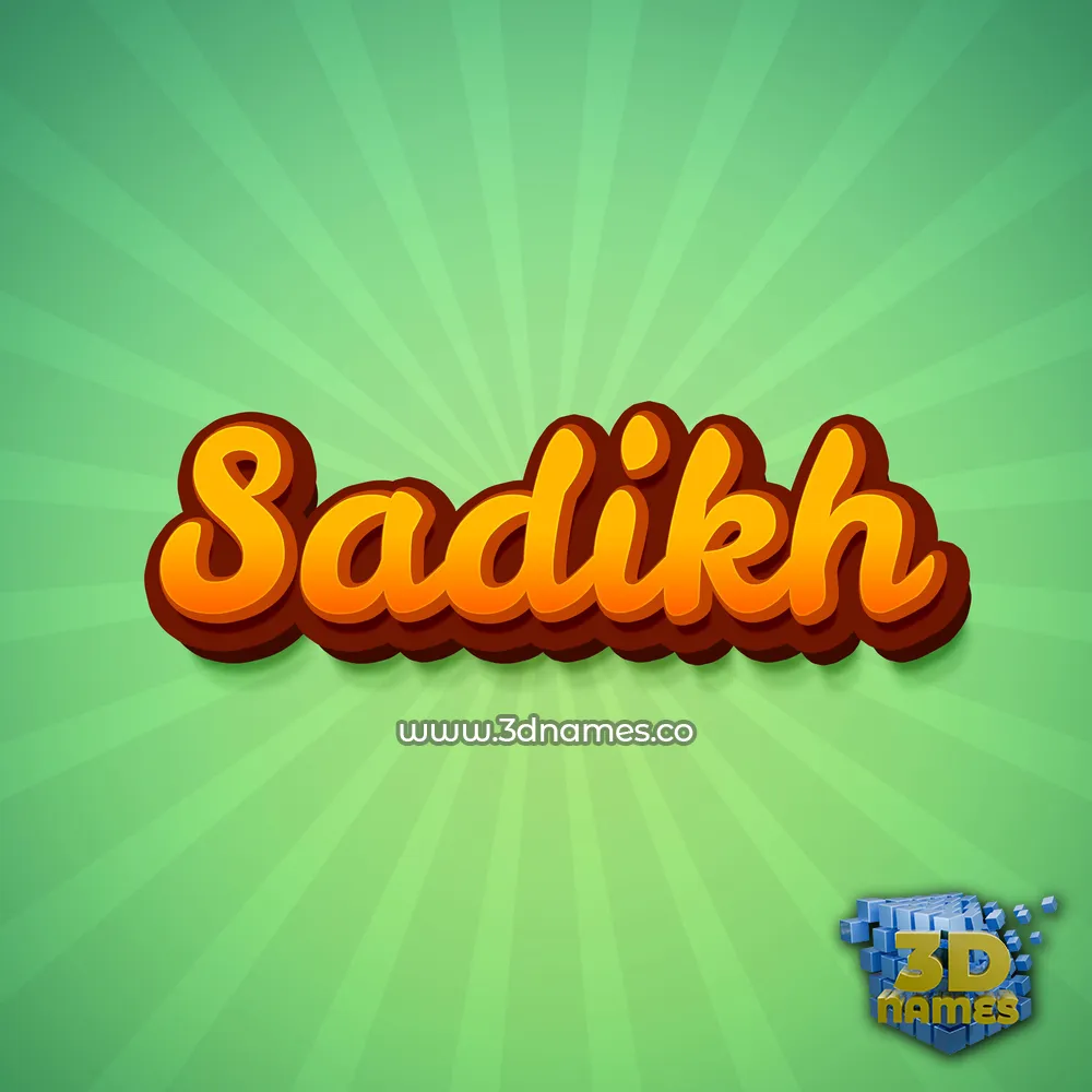 sadikh in Green Rays style - 3D name wallpaper