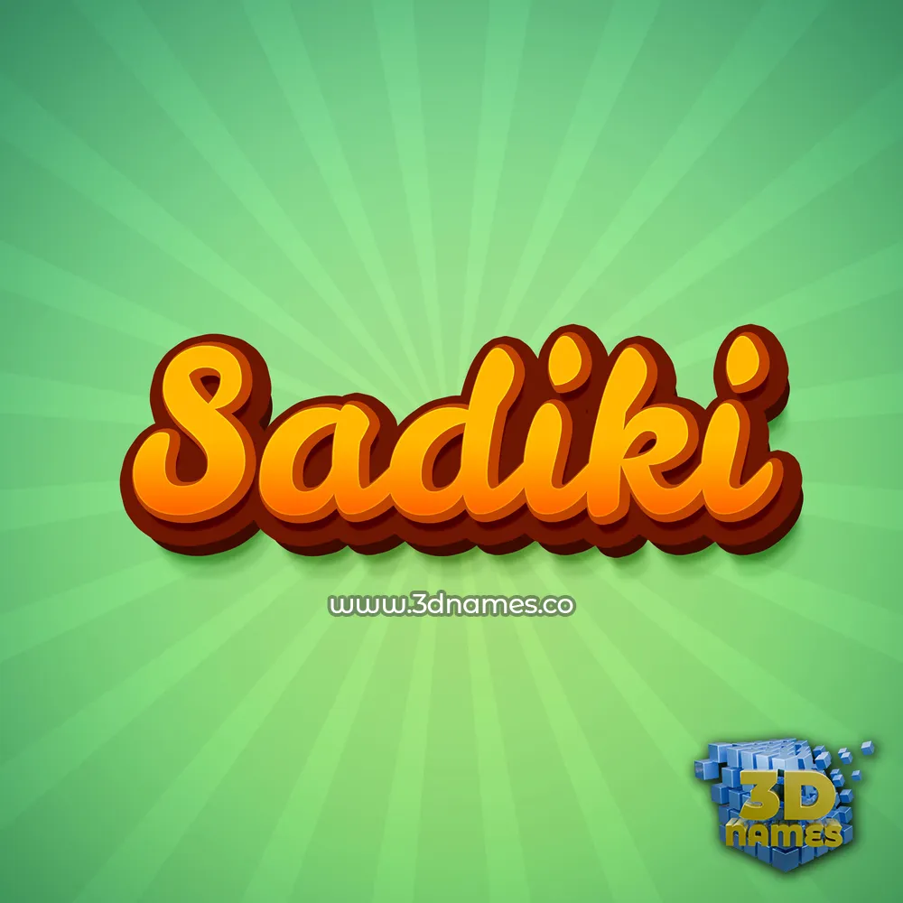 sadiki in Green Rays style - 3D name wallpaper