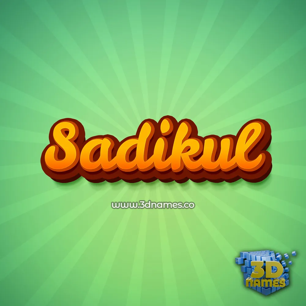 sadikul in Green Rays style - 3D name wallpaper
