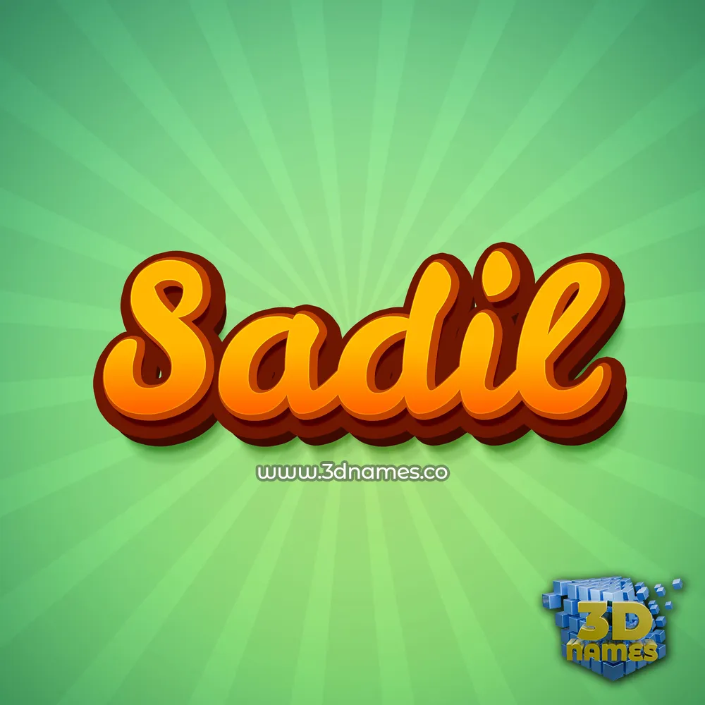 sadil in Green Rays style - 3D name wallpaper