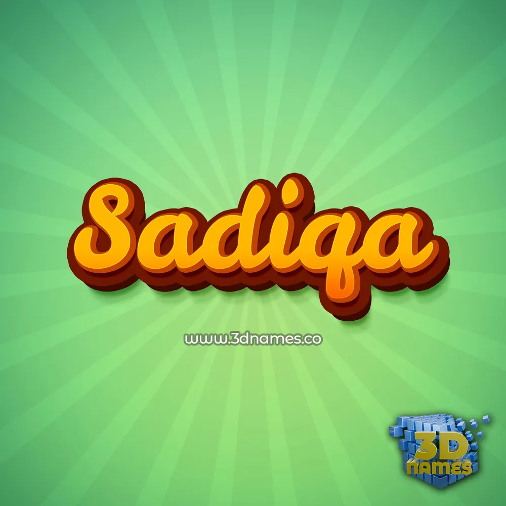 sadiqa in Green Rays style - 3D name wallpaper