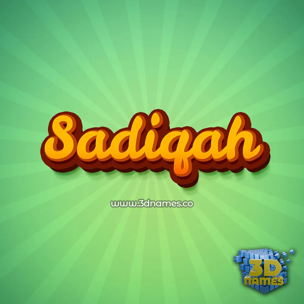 sadiqah in Green Rays style - 3D name wallpaper