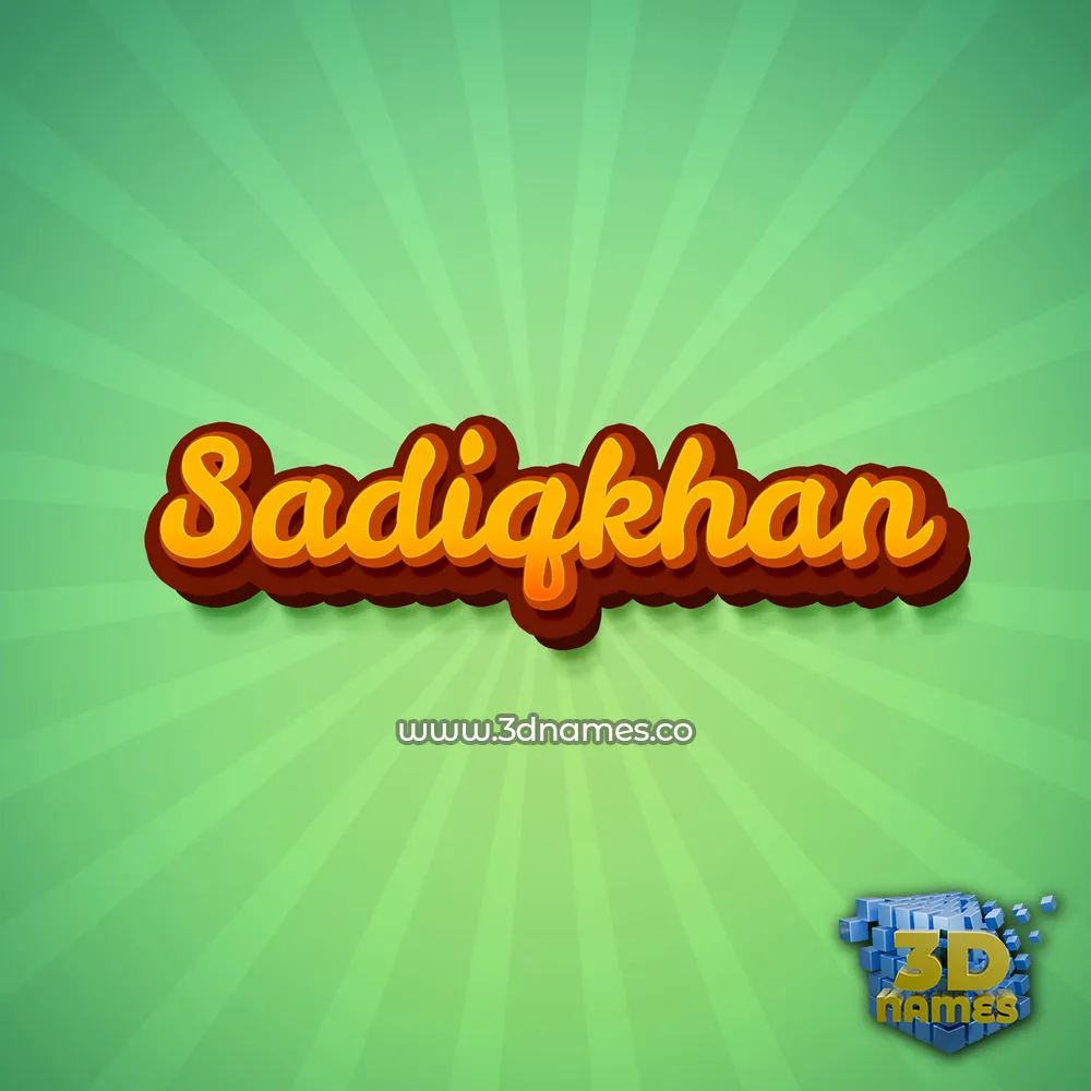 sadiqkhan in Green Rays style - 3D name wallpaper