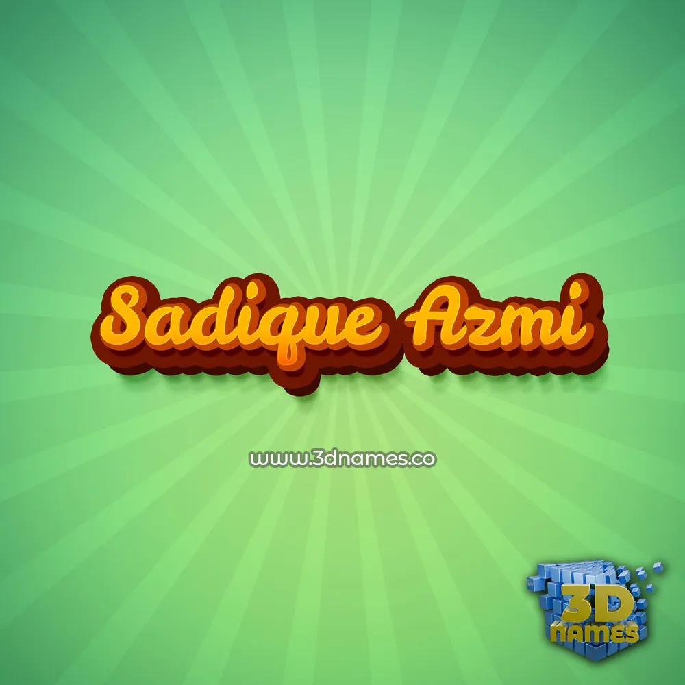 sadique azmi in Green Rays style - 3D name wallpaper
