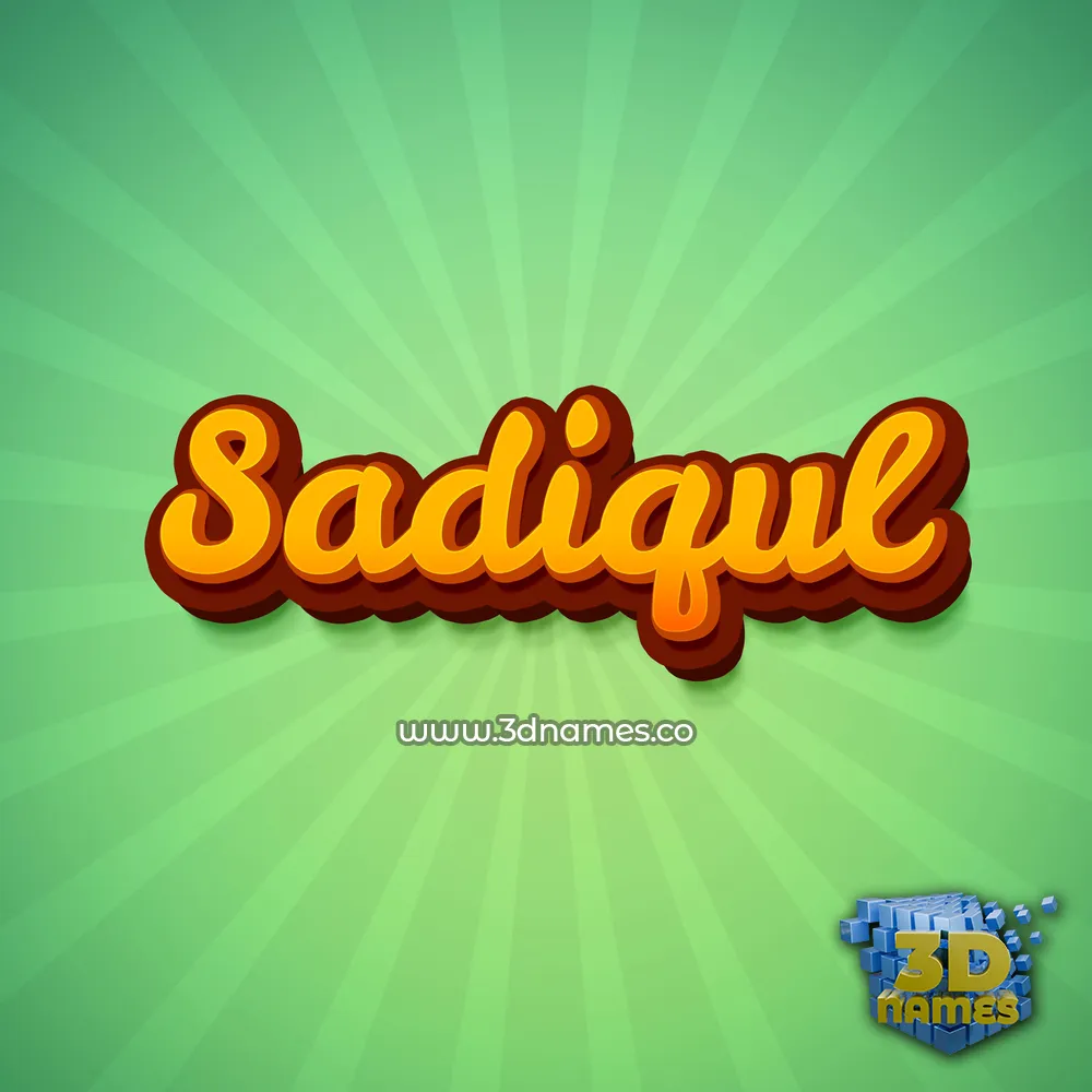 sadiqul in Green Rays style - 3D name wallpaper