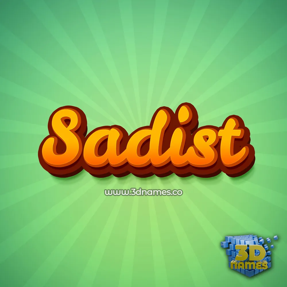 sadist in Green Rays style - 3D name wallpaper