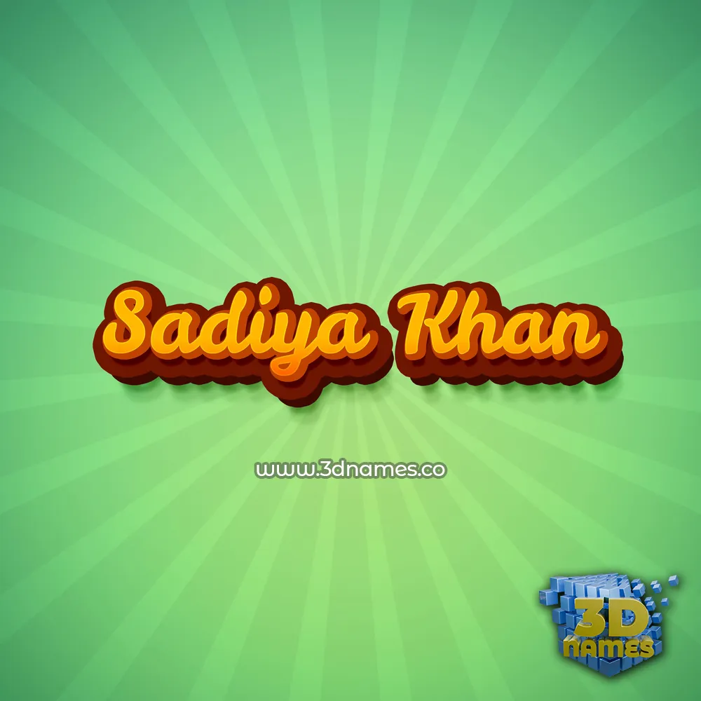 sadiya khan in Green Rays style - 3D name wallpaper