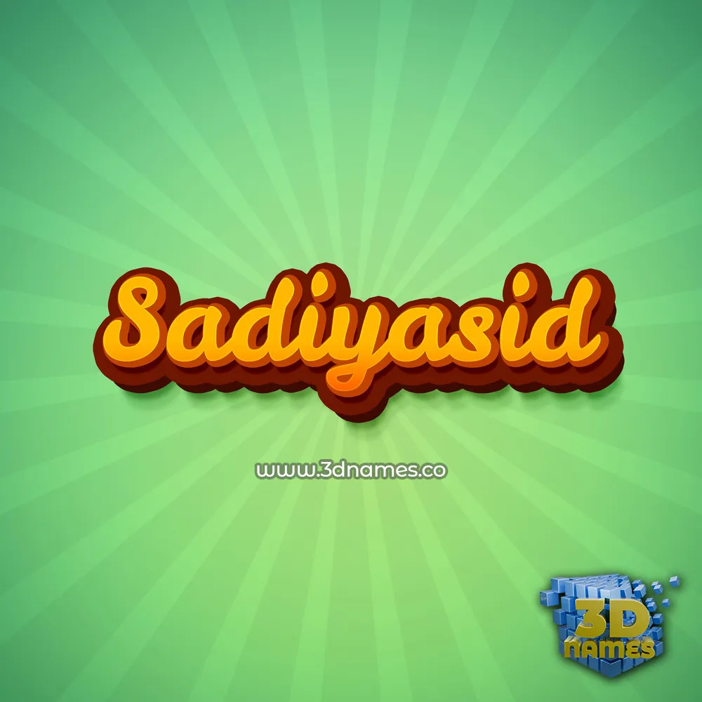 sadiyasid in Green Rays style - 3D name wallpaper