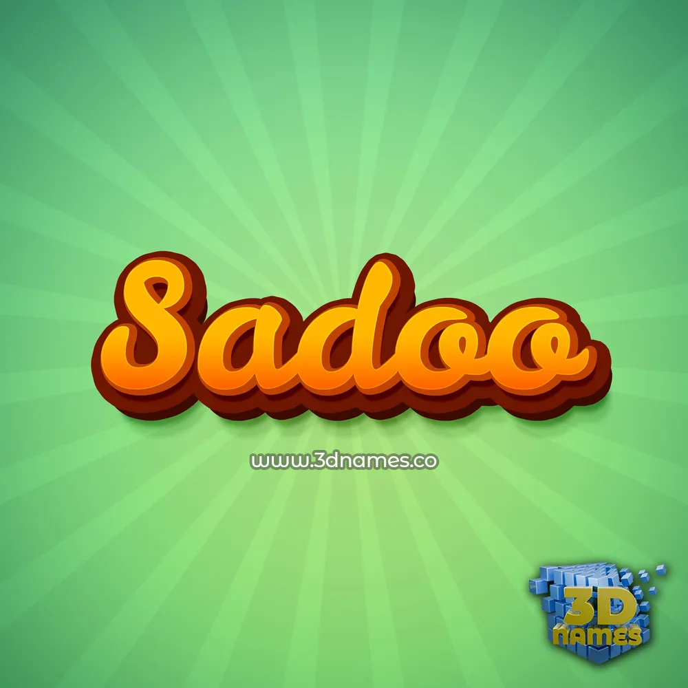 sadoo in Green Rays style - 3D name wallpaper