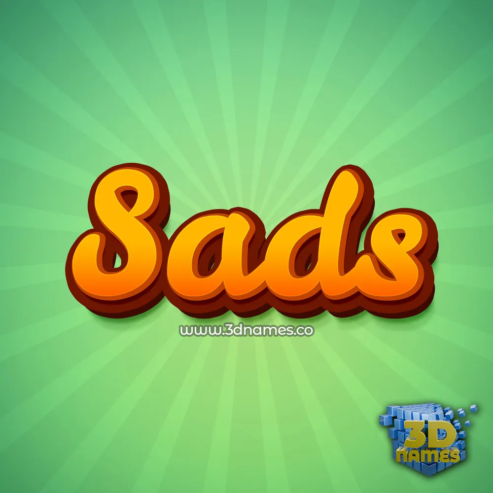 sads in Green Rays style - 3D name wallpaper