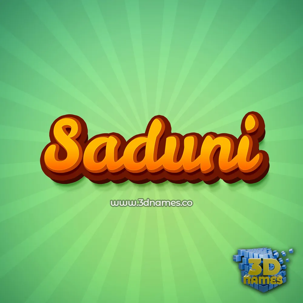 saduni in Green Rays style - 3D name wallpaper