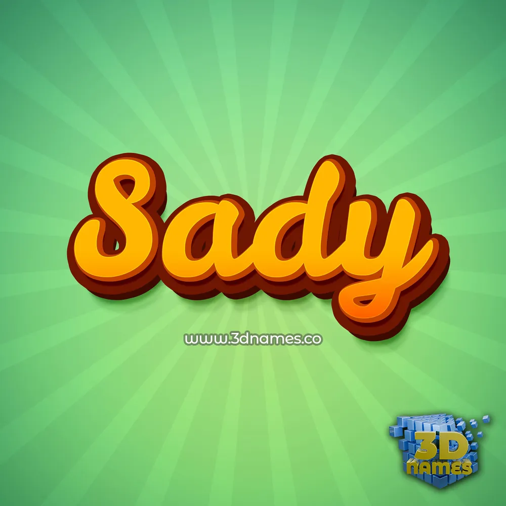 sady in Green Rays style - 3D name wallpaper