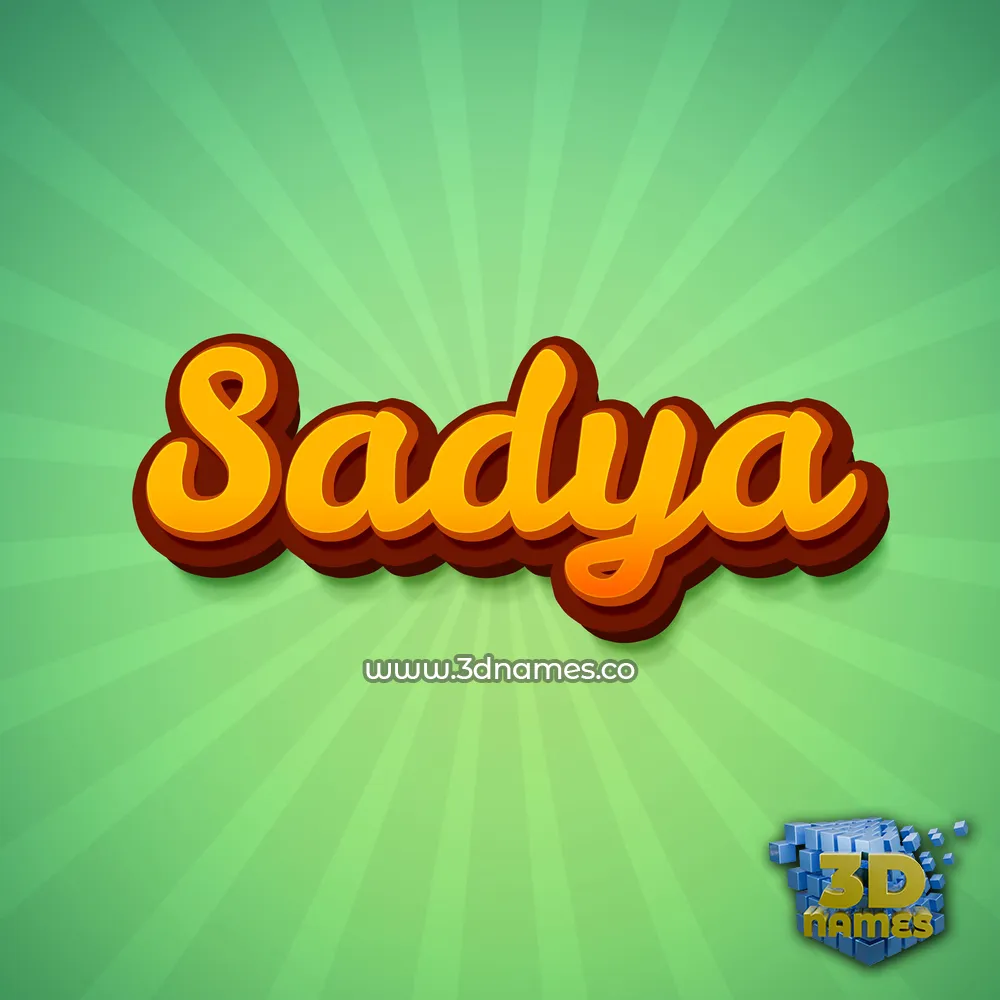 sadya in Green Rays style - 3D name wallpaper