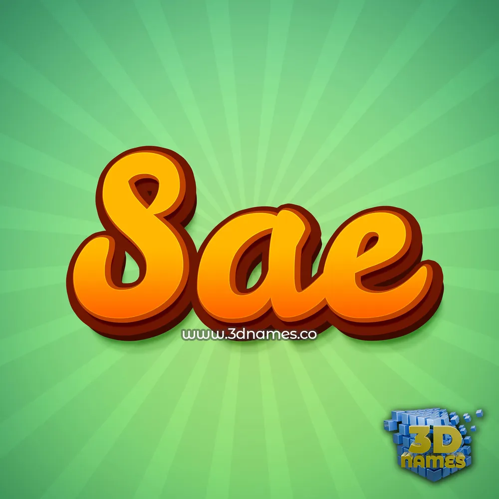 sae in Green Rays style - 3D name wallpaper