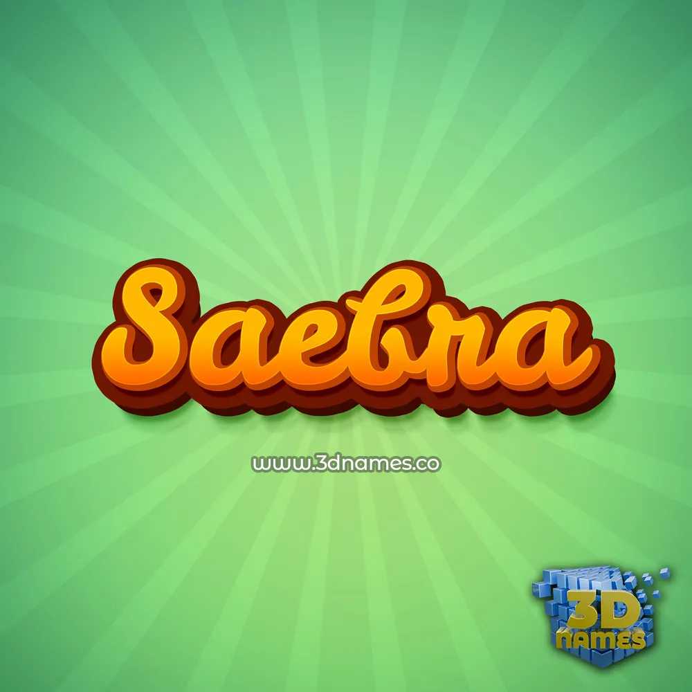saebra in Green Rays style - 3D name wallpaper