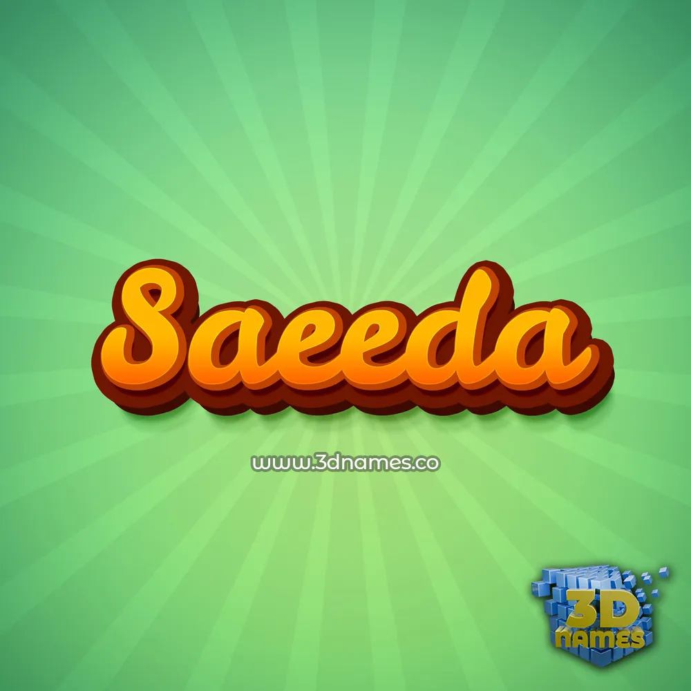 saeeda in Green Rays style - 3D name wallpaper