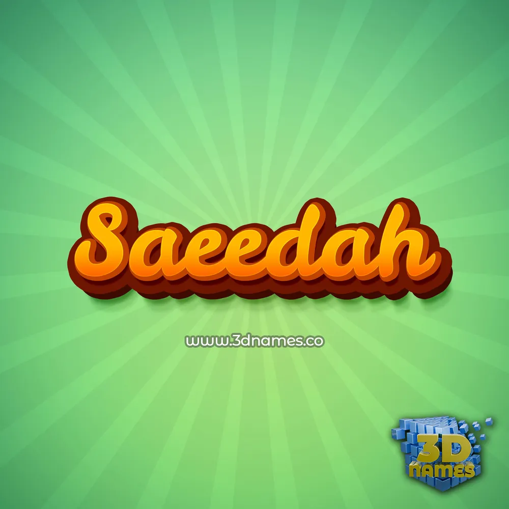 saeedah in Green Rays style - 3D name wallpaper