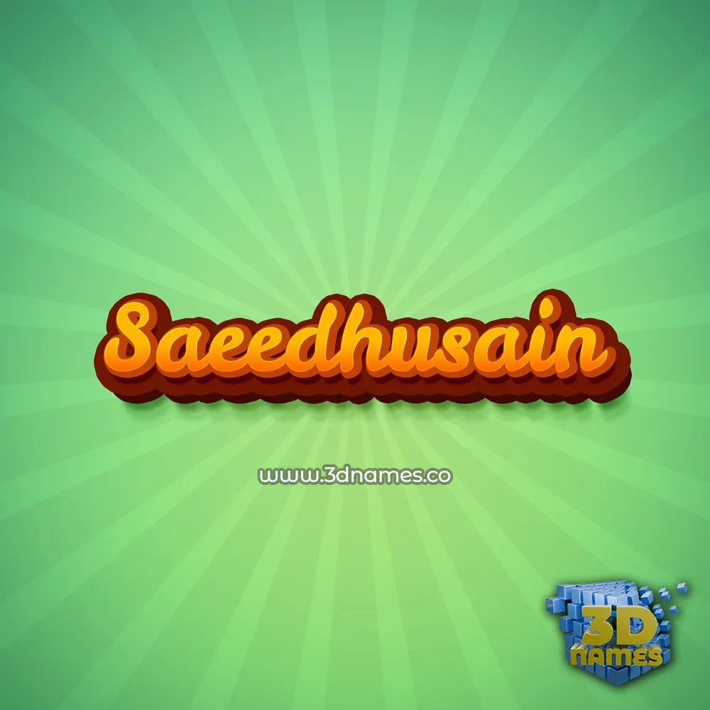 saeedhusain in Green Rays style - 3D name wallpaper