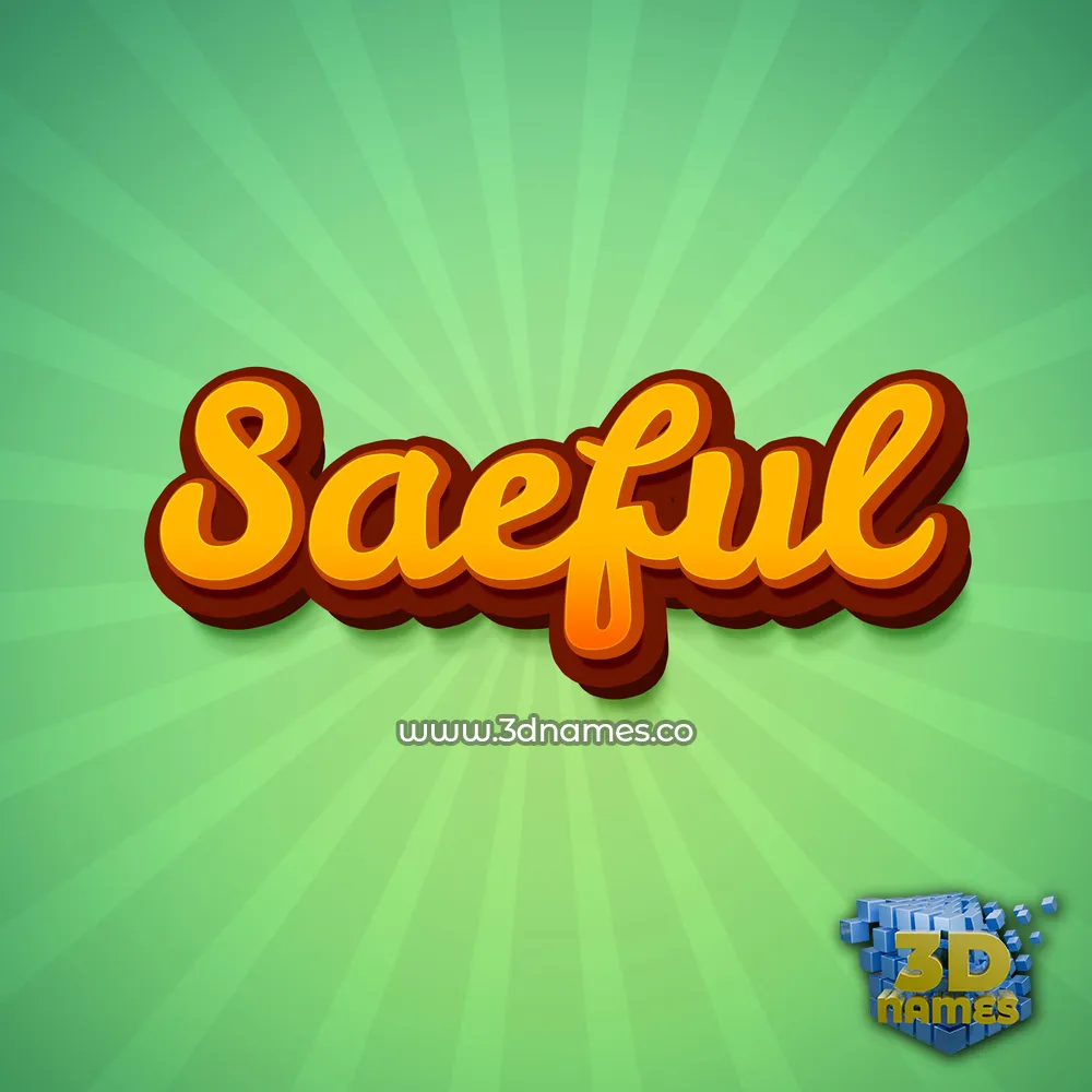 saeful in Green Rays style - 3D name wallpaper