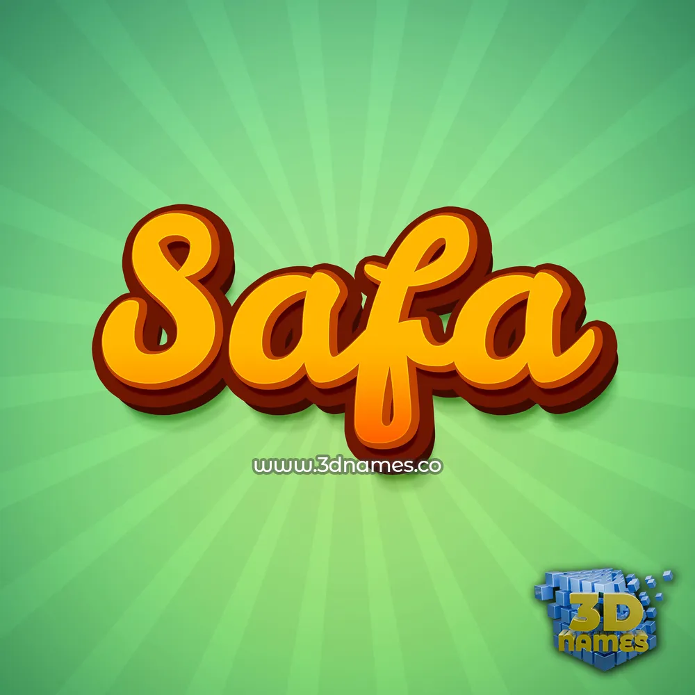 safa in Green Rays style - 3D name wallpaper