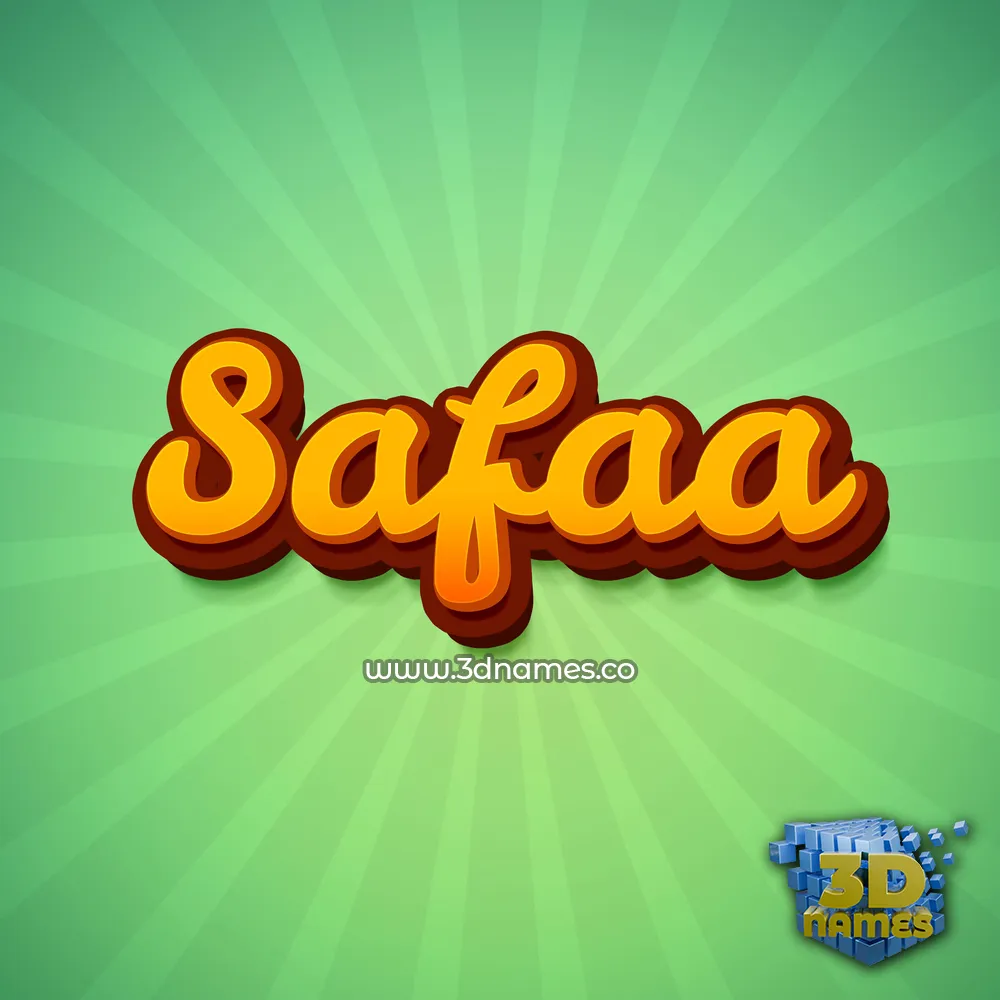 safaa in Green Rays style - 3D name wallpaper