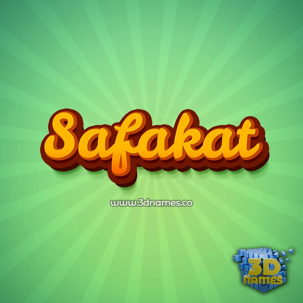 safakat in Green Rays style - 3D name wallpaper