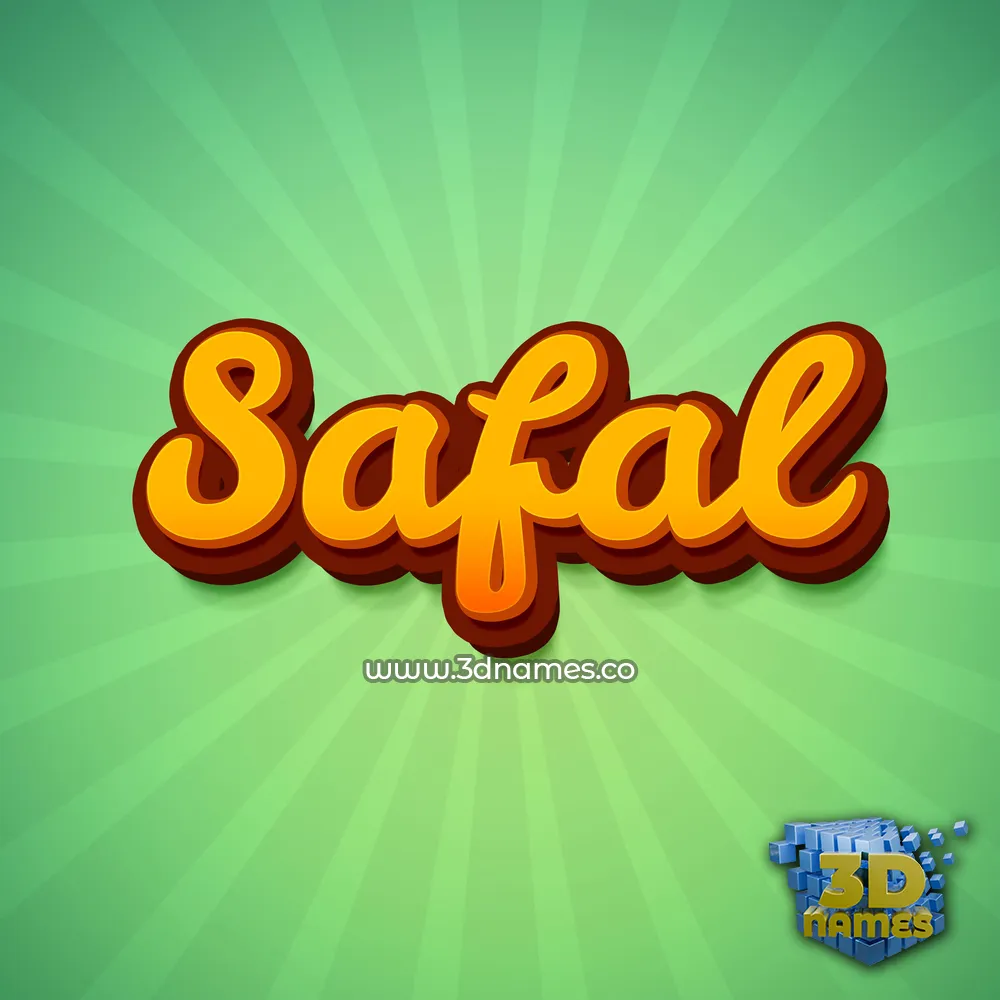 safal in Green Rays style - 3D name wallpaper
