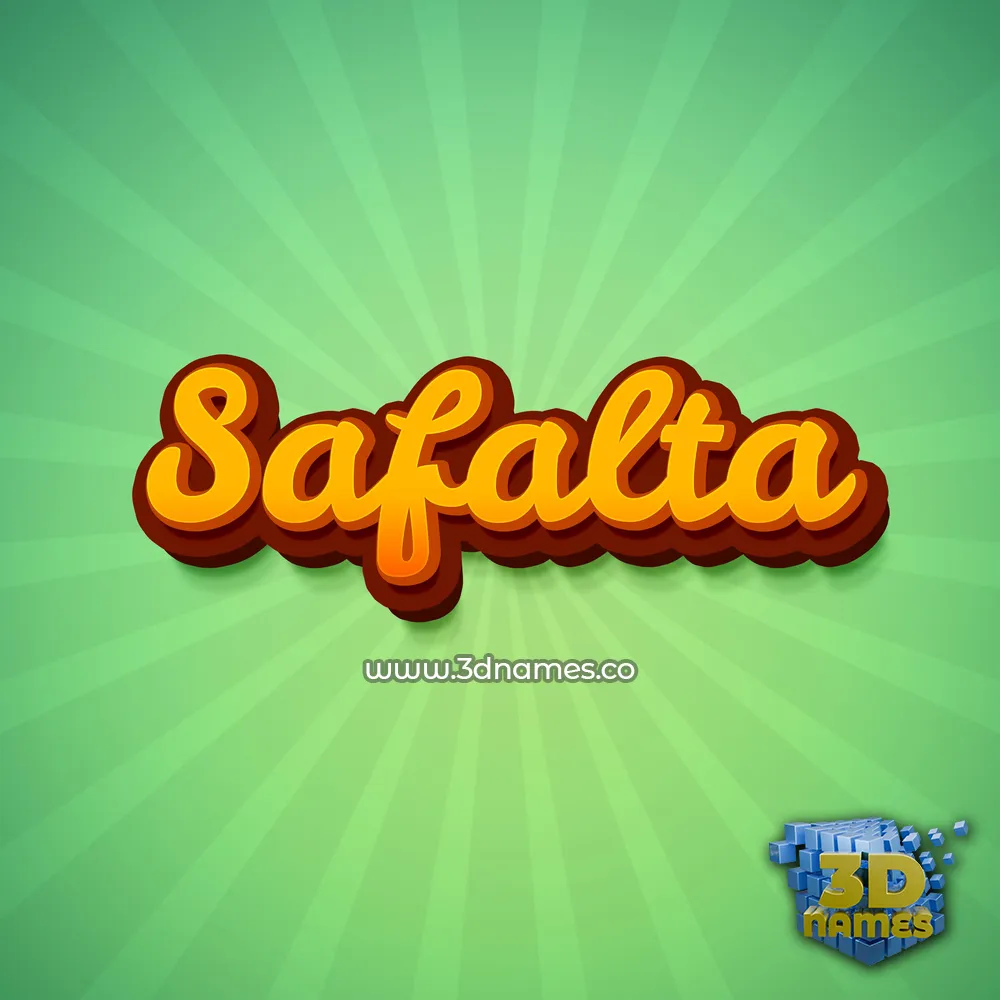 safalta in Green Rays style - 3D name wallpaper