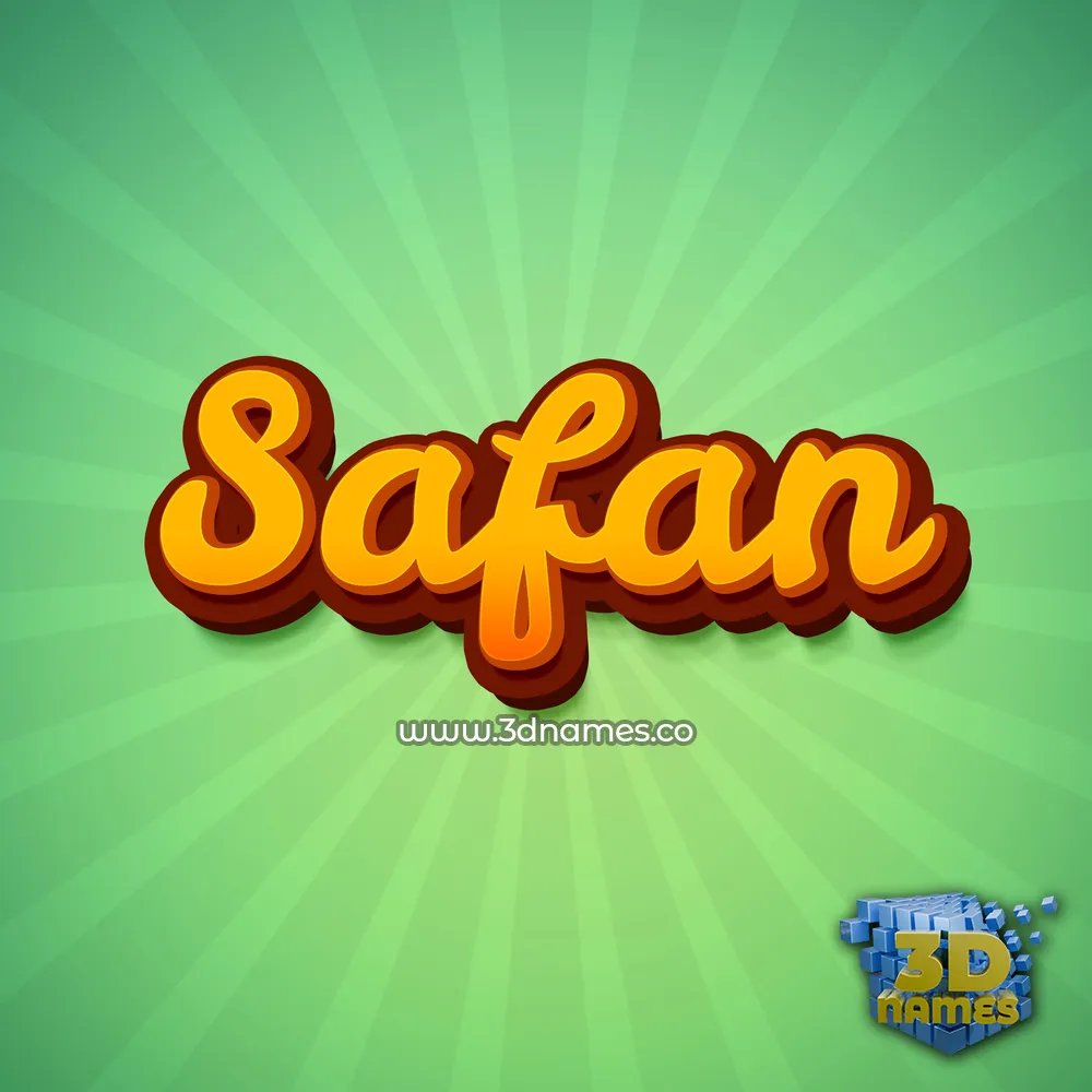 safan in Green Rays style - 3D name wallpaper