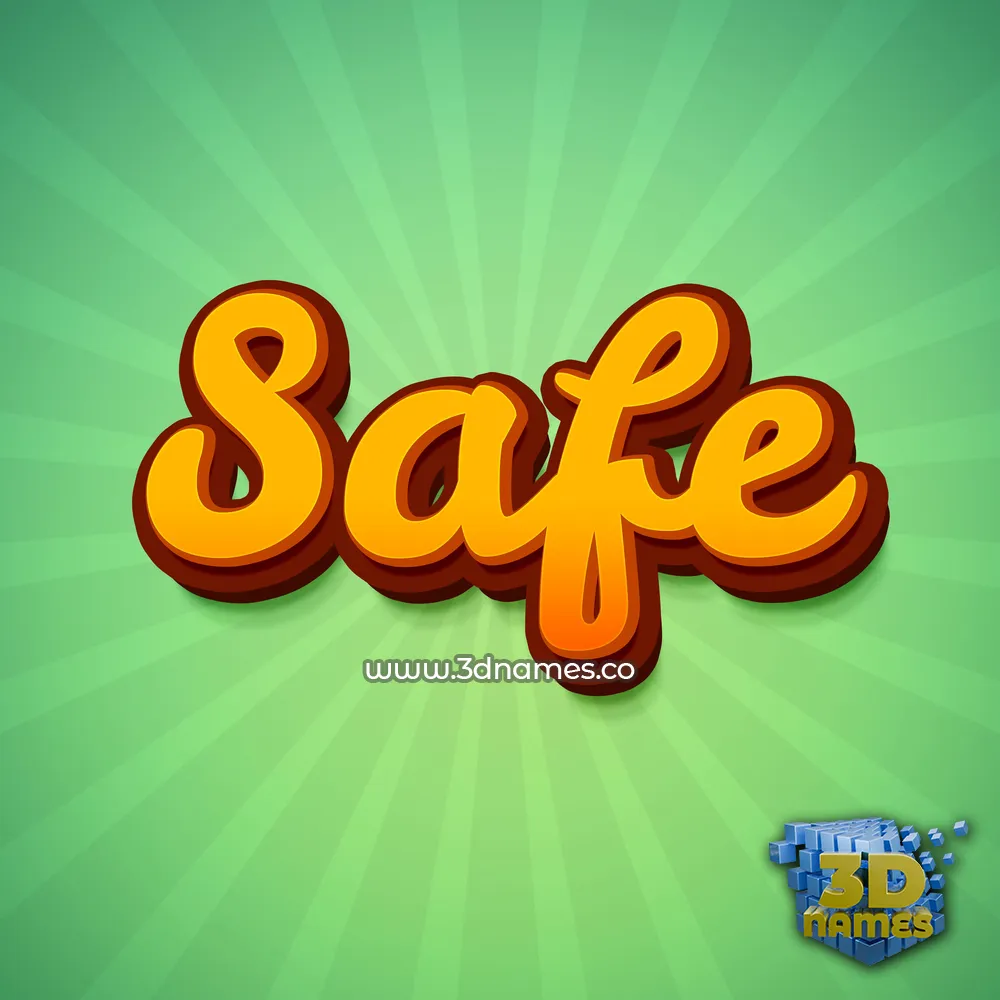 safe in Green Rays style - 3D name wallpaper