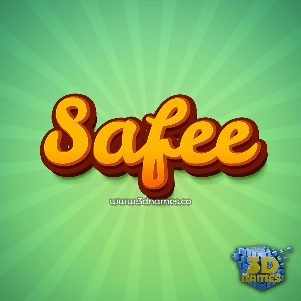 safee in Green Rays style - 3D name wallpaper