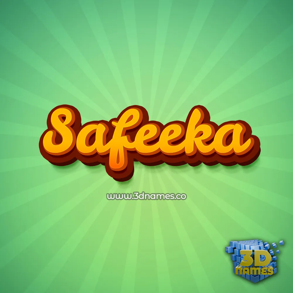 safeeka in Green Rays style - 3D name wallpaper
