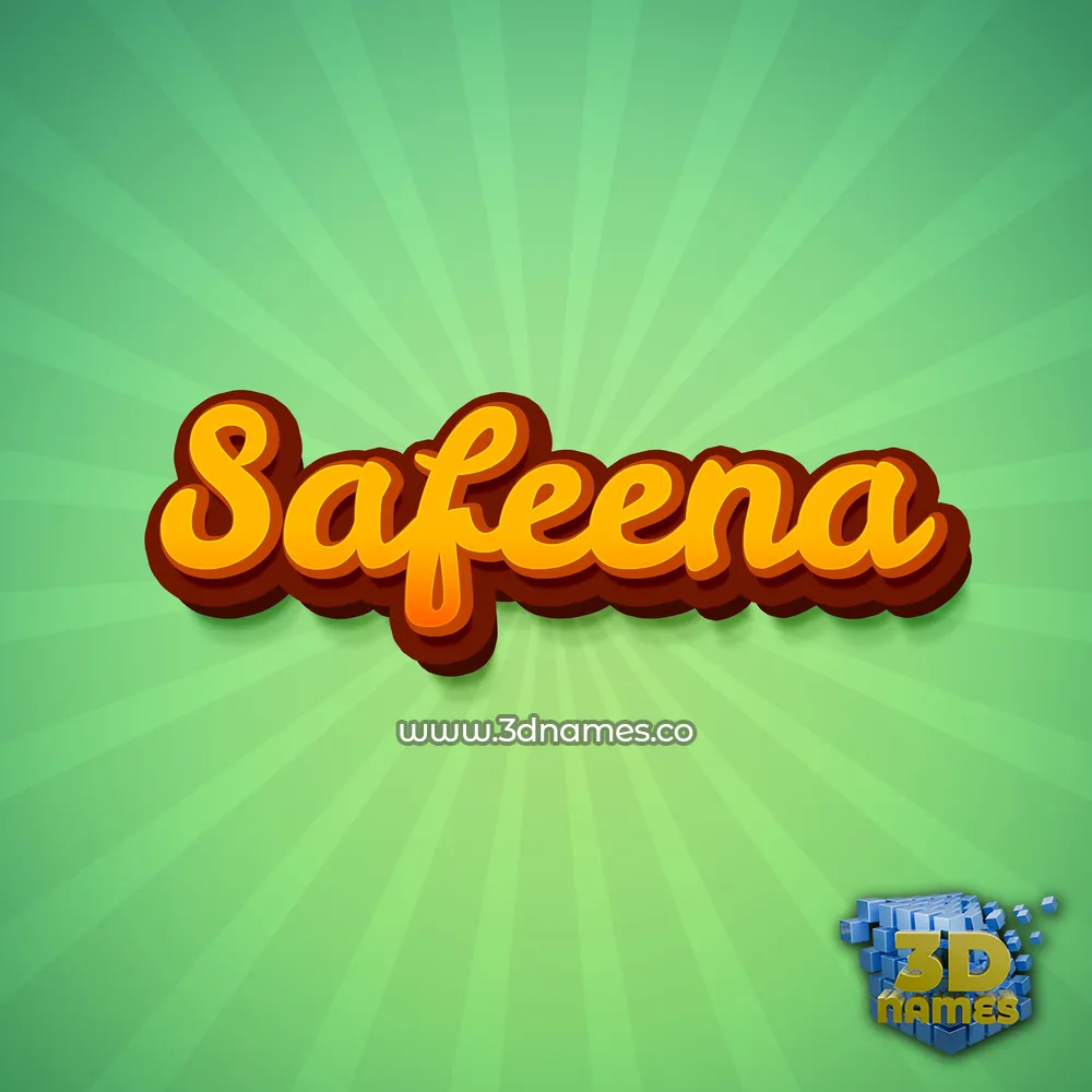 safeena in Green Rays style - 3D name wallpaper
