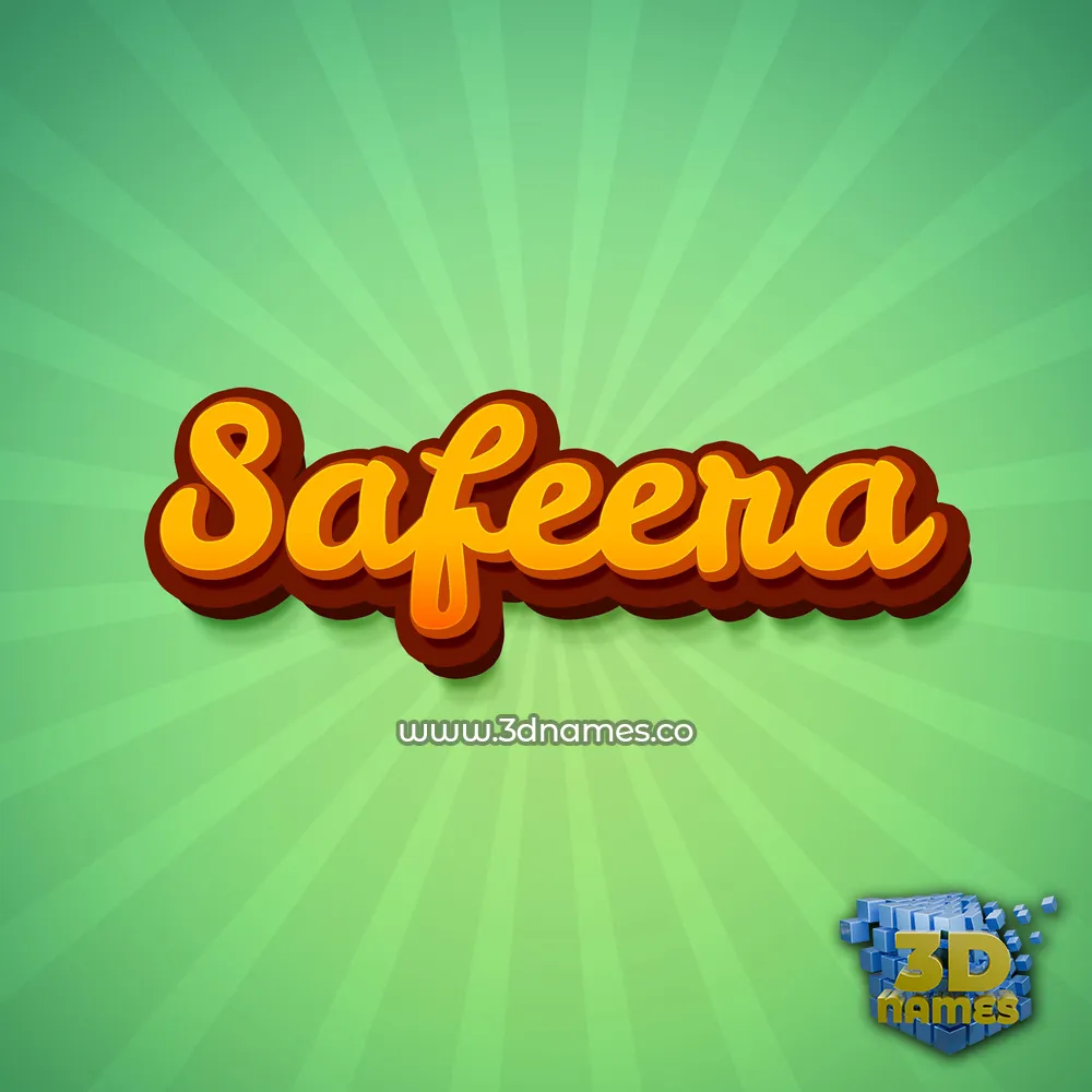 safeera in Green Rays style - 3D name wallpaper
