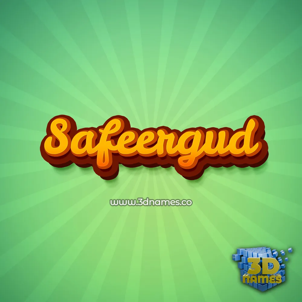 safeergud in Green Rays style - 3D name wallpaper